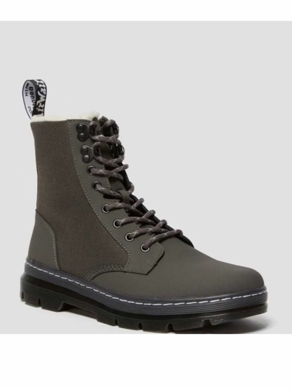Doc Martens 7 Lace-Up Winter Combat Boots in Olive